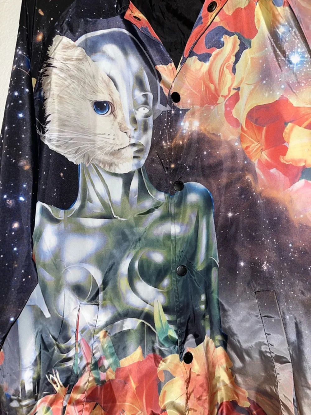 Ripndip Galaxy Cat Alien Jacket Mens Large Space Graphic Streetwear - Picture 5 of 11